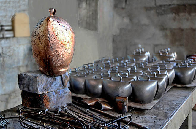 Ano Asites, Crete - traditional Cretan sheep / goats bells manufacturing