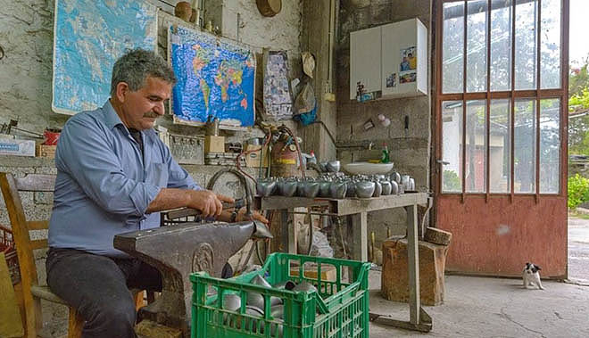 Crete - traditional Cretan sheep / goats bells manufacturing