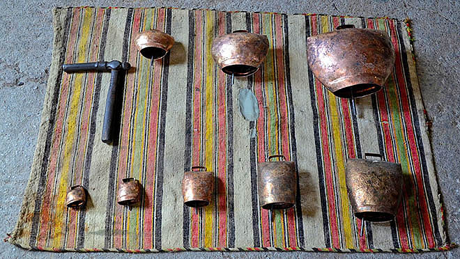 traditional Cretan breed bells manufacturing - artisan workshop